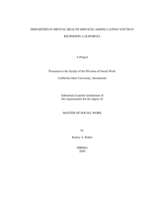 Disparities in mental health services among Latino youth in Richmond, California