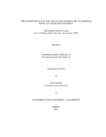 The disapearance of the arts in the elementary school classroom: music as a teaching strategy