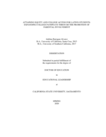 Attaining equity and college access for Latinx students: expanding college pathways through the promotion of parental involvement