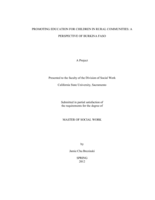 Promoting education for children in rural communities: a perspective of Burkina Faso