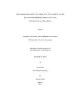 The moderating effect of community involvement on the relationship between spirituality and psychological well-being