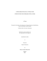 A peer mediated social interaction intervention for toddlers with autism