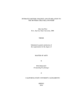 Intimate partner violence and its relation to the mother-child relationship