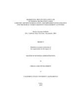 Residential private exclusive use of federal recreation lands: a history, review of regulation, and implementation strategy for the bureau of reclamation's management activities
