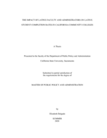 The impact of Latinx faculty and administrators on Latinx student completion rates in California Community Colleges