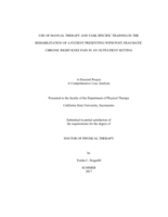 Use of manual therapy and task specific training in the rehabilitation of a patient presenting with post-traumatic chronic right knee pain in an outpatient setting