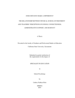 Does distance make a difference? the relationship between physical school environment and teachers' perceptions of school connectedness, administrative support, and burnout
