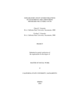 Exploratory study of best practices of Sacramento area mentoring programs for at-risk youth