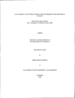 Attachment and coping: predictors of memory for emotional events