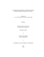A handbook for American teachers of recent Chinese immigrant preschool children