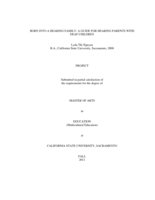 Born into a hearing family: a guide for hearing parents with deaf children