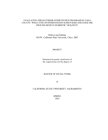 Evaluating the batterer intervention programs in Napa County: what type of intervention is provided and does the process reduce domestic violence