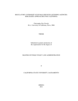 Regulatory oversight of human services licensing agencies: risk-based approaches for California