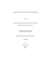 A marketing plan for API Global Transportation