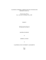 California Workers' Compensation SIU Investigator reference manual