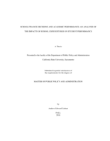 School finance decisions and academic performance: an analysis of the impacts of school expenditures on student performance