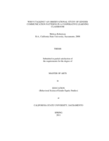 Who's talking? : an observational study of gender communication patterns in a cooperative learning classroom