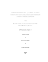 Computer mediated self-help:  a qualitative analysis of communication norms and self-disclosure in codependents anonymous online self-help groups