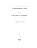 Residential treatment facility staff perception of juvenile sex offenders' culpability
