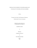 The role of edutainment in teaching reading and vocabulary to english language learners