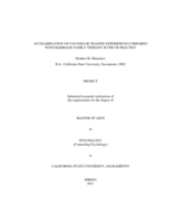 An examination of counselor trainee experiences compared with marriage family therapy scope of practice