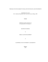 The role of sustainability in real estate finance and investments