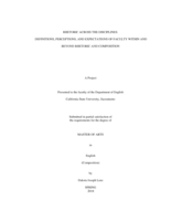 Rhetoric across the disciplines: definitions, perceptions, and expectations of faculty within and beyond rhetoric and composition