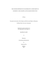 The gender differences in mathematics achievement in geometry using manipulatives based instruction