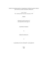 Effects of phonological awareness: contextualized versus decontextualized training approach