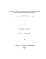 The impact of 2005-2010 California state budget cuts on mental health providers in Northern California