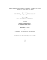 Solar thermal generation of electrical power on California freeway's shoulders and median