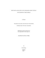 How social isolation and loneliness affect social functioning in the elderly