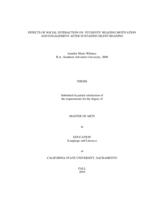 Effects of social interaction on students' reading motivation and engagement after sustained silent reading