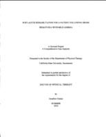 Post-acute rehabilitation for a patient following gross hematuria with mild anemia