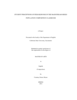 Student perceptions of peer response in the mainstream mixed population composition classroom