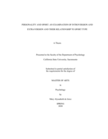 Personality and sport: an examination of introversion and extraversion and their relationship to sport type