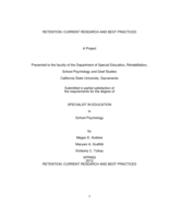 Retention: current research and best practices