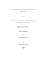 Single crash use helmets: does material density affect Peak G