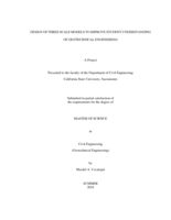 Design of three scale models to improve student understanding of geotechnical engineering