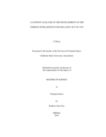 A content analysis of the development of the Foreign Intelligence Surveillance Act of 1978