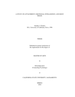 A study on attachment, emotional intelligence, and body image