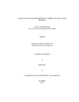 Flood attenuation properties of a Sierra Nevada alpine meadow