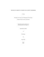 The role of obesity on mood and anxiety disorders
