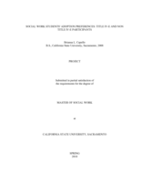 Social work students' adoption preferences: Title IV-E and non Title IV-E participants