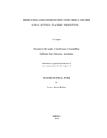 Mindfulness-based interventions within middle and high school settings: teachers' perspectives