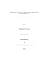 A role-based access control approach for application level security enforcement