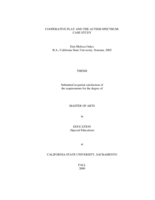 Cooperative play and the autism spectrum: case study