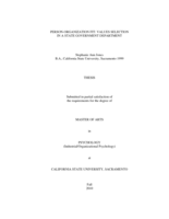 Person-organization fit: values selection in a state government department