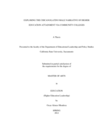 Exploring the Chicano/Latino male narrative of higher education attainment via community colleges