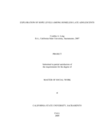 Exploration of hope levels among homeless late adolescents
